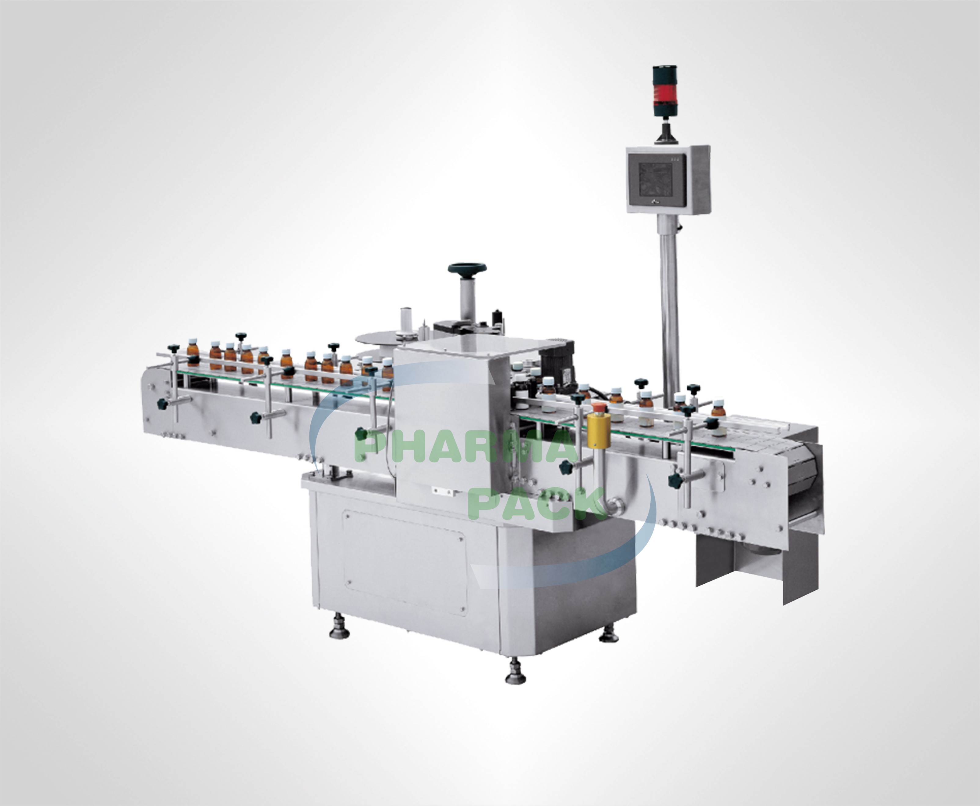 Вертикальный позиционирующий этикетироващик для круглых бутылок