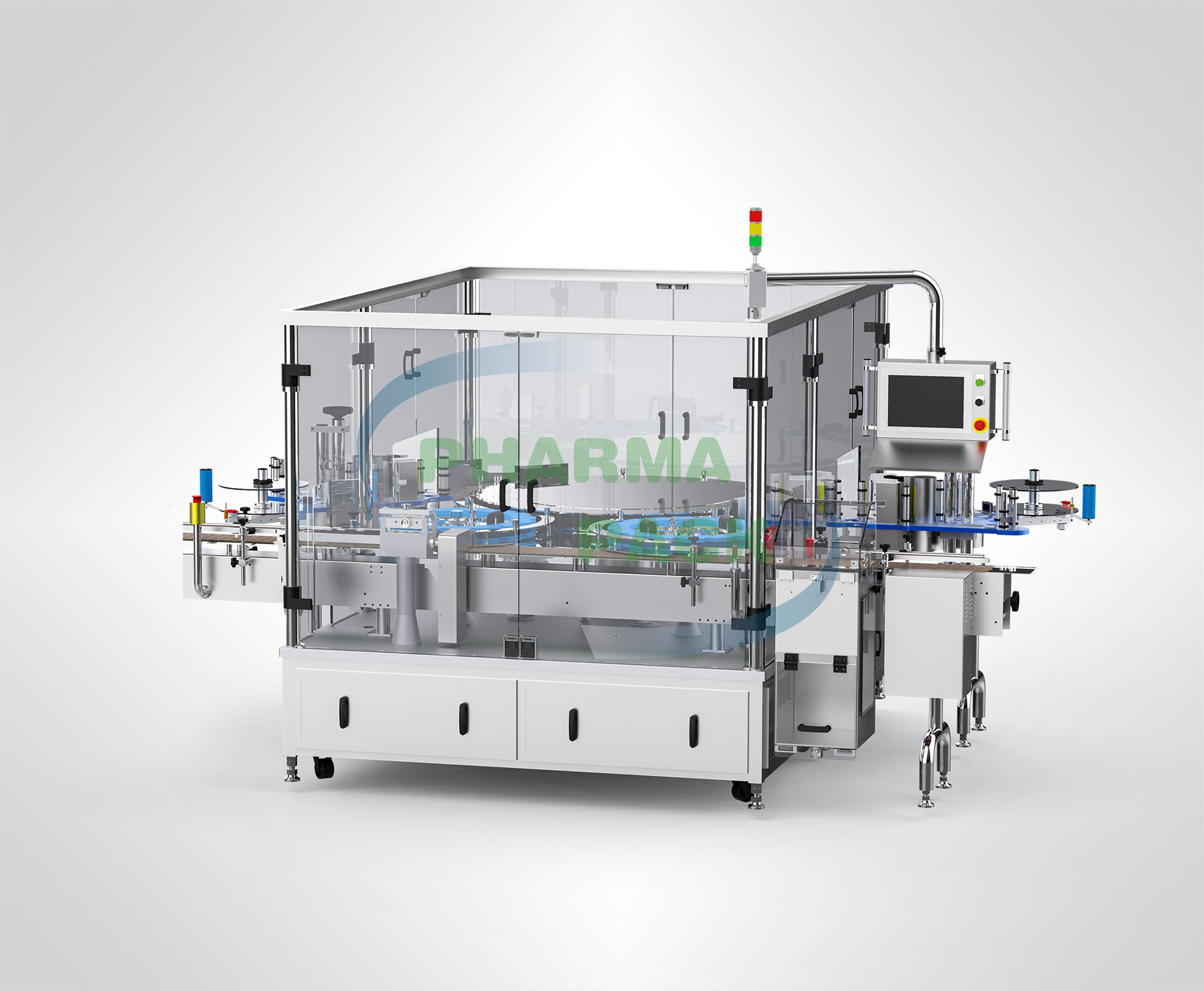 Ротационный этикетироващик для круглых бутылок