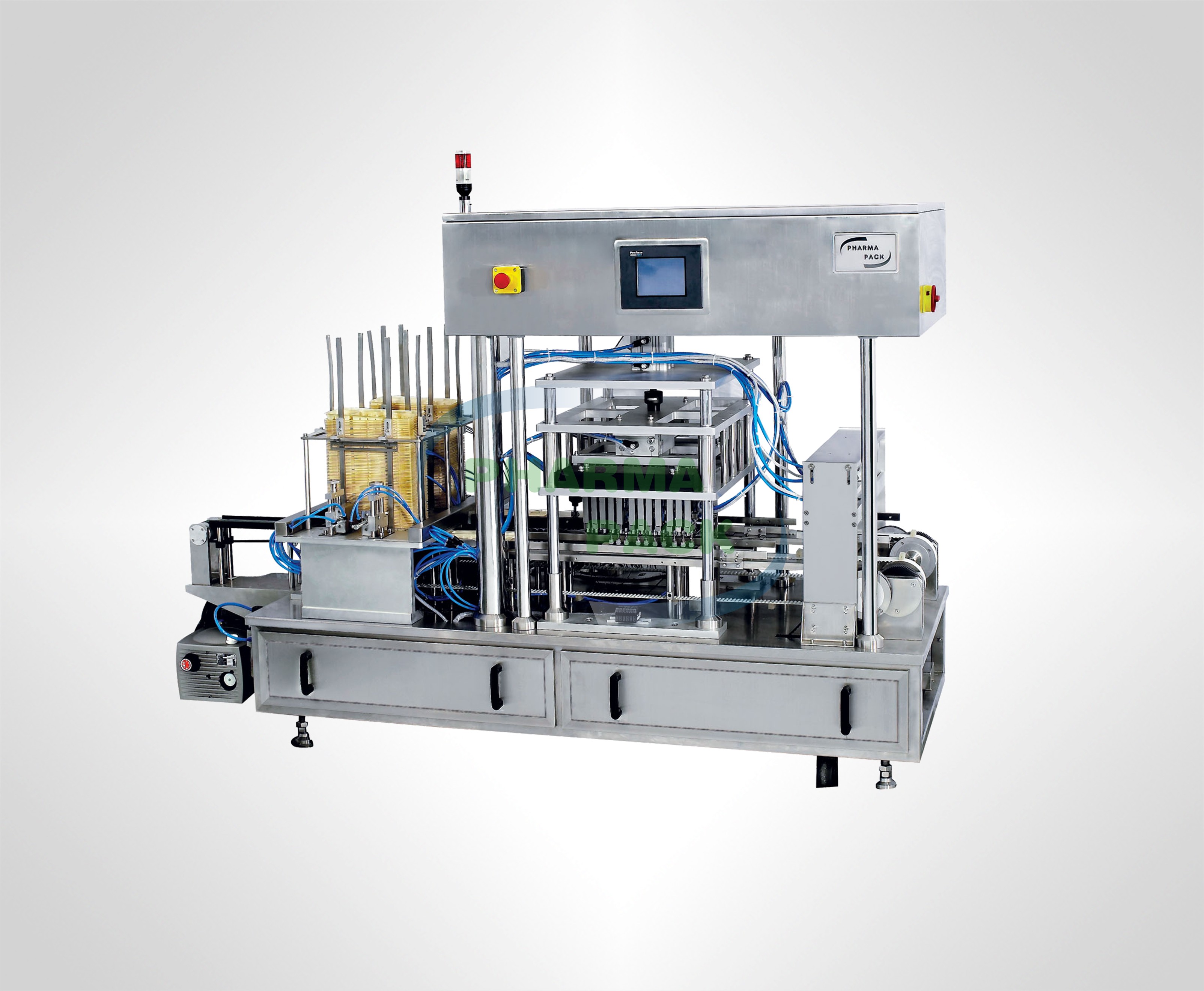 Автоматическая машина для загрузки продукции на лотки